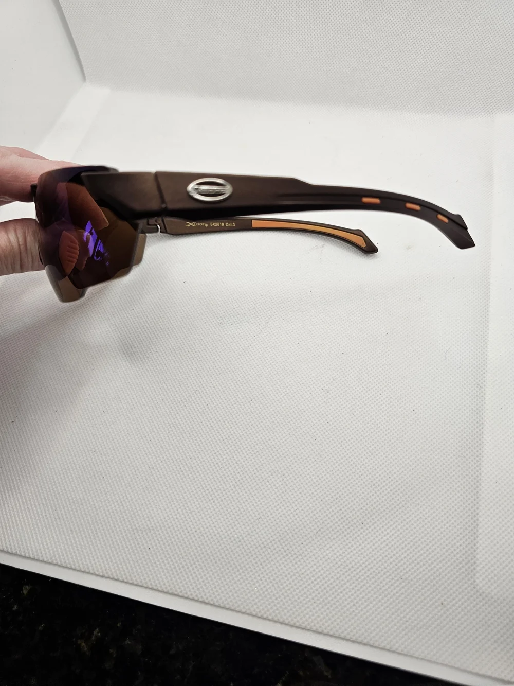Men's Brown Sports Sunglasses with Mirrored Lenses